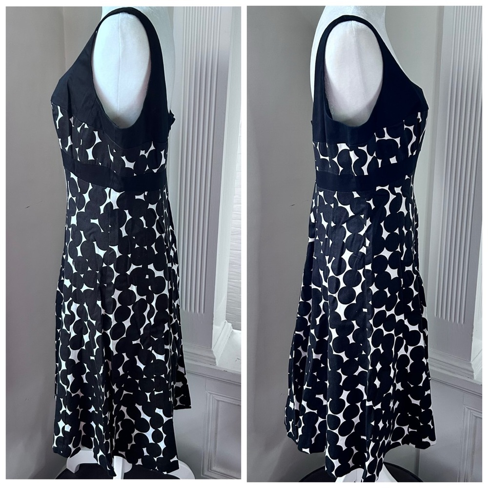 Jones Wear Black and White Polka Dot Fit and Flare Sleeveless Sundress - Picture 5 of 12